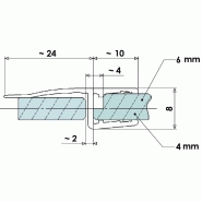 Joint d'étanchéité longue lèvre - 100 cm pour verre de 4 et 6 mm, translucide_1