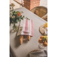 Sac à pain rouge - tissu classique rayé - dimensions 30 x 55 cm_1