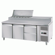 Saladette réfrigérée à capot - 2 portes GN 1/1, 2 tiroirs avec 8 bacs GN 1/3_1