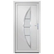 Vidaxl porte d'entrée blanc 98x200 cm pvc 3187869_1