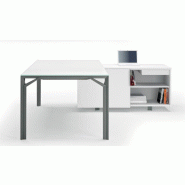 Bureau d'angle X8 avec plateau en verre - Officity. - 189, Verre Blanc, Droite_1