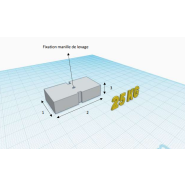 Masse 25 kg pour essai de palans et ponts roulants - 250 x 500 x 90mm - REF2220025_1