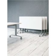 Solution - Table de réunion pliante et à plateaux abattants sur roulettes_1
