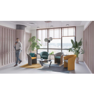 Chauffeuse de bureau élégante et raffinée - BRIDGE - Multitude de coloris, roulettes ou patins, confort exceptionnel_1