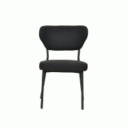 Duko - Chaise empilable en tissu noir_1