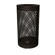 Corbeille publique Losange 120 litres - acier et tôle découpé - serrure à clé triangle_1