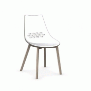 Lot de 2 chaises JAM W - design moderne - grège, coque bicolore et piétement en frêne naturel - fabrication italienne_1