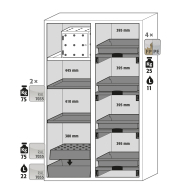 Armoire de sécurité combinée K-PHOENIX Vol.2-90 - modèle K90.196.120.MC.FWAC avec stockage mixte de produits chimiques inflammables et corrosifs_1
