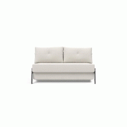 Canapé convertible design Cubed 02 Chrome - Innovation Living - 200x140 cm - Tissu Vivus Dusty Off White_1