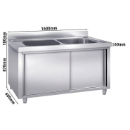 Plonge batterie 160x60cm sur meuble 2 cuves_1