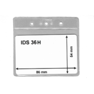 Porte-badge horizontal - Lot de 100 - Plastique transparent robuste - Réf IDS36H_1