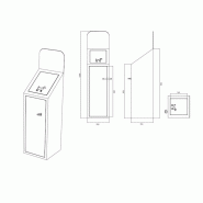 Corbeille pour déjections canines Willy - The Italian Lab - Acier galvanisé, dimensions L 250, P 250, H 1000_1