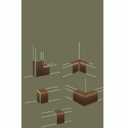 Lot de 2 angles extérieurs variables blancs pour moulure - H. 2,6 x P. 1,5 cm - Accessoires de finition en PVC conformes NF EN 50085-2-1 et NF C 15-100_1