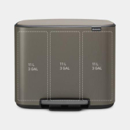 Poubelle à pédale Bo -3 x 11 litres - Platinum Brabantia Bo Pedal Bin pour tri sélectif avec design peu encombrant et base antidérapante_1
