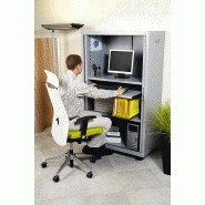 Armoire métallique multimédia AMTV08 - 1670 x 800 x 550 - robuste et mobile avec rideaux PVC et serrure à barillet_1