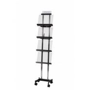 Ddpurslide - Présentoir mobile et ajustable - Alba - Compatible tout format, 4 roues, structure en chrome_1