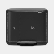 Poubelle à pédale Brabantia Bo - 23 + 11 litres - Matt Black UGS121227_1