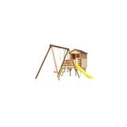 Structures de jeux combinées pour enfants de 3 à 8 ans - 220 kg - 46746 - Gamm vert - en bois autoclave avec toboggan, balançoire, cabane et vis-à-vis_1