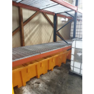 Bac de rétention en plastique - pour solutions acides et chimiques - en polyéthylène_1