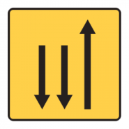 Panneau de voirie temporaire KD9 ex1 - Changement de chaussée ou de trajectoire - Signalisation de déviation_1