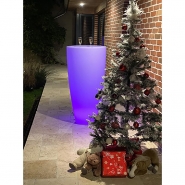 Pot de fleurs conique DELIGHT 3 en 1 - Mange debout inox lumineux - Fabrication française_1