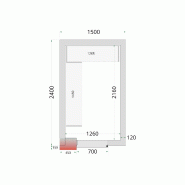 Chambre froide négative CRNF1524 Blanc 1500 x 2400 x 2200 mm TEFCOLD_1