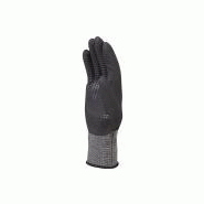 Gant de manutention tricot polyester/spandex - enduction nitrile paume, doigts et mi-dos + picots - jauge 15 - réf. VE725NO_1