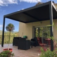Pergola bioclimatique aluminium adossée 4x3m - modèles Kaline, Kalor, Kalice - lames orientables_1