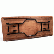 Zane - Table de banquet pliable rectangulaire 183x76 cm Noir/Bois_1