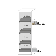 Armoire de sécurité anti-feu Q-PEGASUS-90 modèle Q90.195.060.WDACR - Réf 30075-040-33417 - Type 90 - Conforme NF EN 14470-1_1