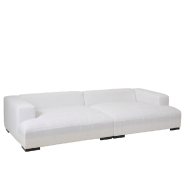 Canapé design modulable LITA - 9 coussins XXL - Blanc - Structure en bois massif - Dimensions 330x145x70 cm_1
