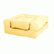 Fauteuil futon convertible Mini Cube - Jaune - Chaise, lit et pouf avec matelas de haute qualité_1
