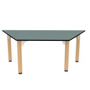 Table trapèze pour enfant - Piètement en hêtre massif - Plateau stratifié compact - Taille T00 à T2