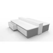 Coffre mobile sous paillasse basse de laboratoire - roulettes, grand tiroir, dimensions sur mesure_1