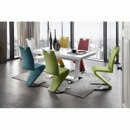 Lot de 2 chaises ALBI tissu olive - piètement luge en tube chrome - design chic et moderne_1