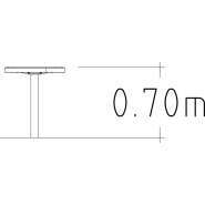 Table publique Sofiero Round - 8072817 - Hags - 0,6m - Brun/Galvanisé - Scellement béton_1