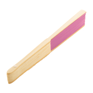 Éventail en papier - branches en bambou - couleur fuchsia - poids 17,3g_1