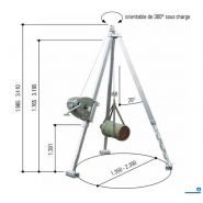 Tripode de levage 1621001 - Schilling - capacité 1000 kg - pieds télescopiques et pliant_1