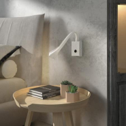 Applique/liseuse flexible cuir et acier - LED SMD 2W 160lm - Interrupteur intégré - Longueur 30 cm_1