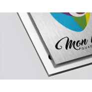 Impression sur plaque aluminium sur mesure - Alu-Dibond blanc ou brossé - découpe et perçage personnalisés_1