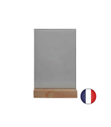 Porte menu de table en bois brut avec plexiglass - Lot de 2 - Référence : LSTF57BRUT-PLEXIA4_1