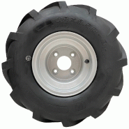 Roue P328 à centre ouvert, pneu 18x9,50-8 monté sur jante, rotavator à crampons, 4 goujons, entraxe de 100 mm_1