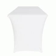 Nappe élastique blanche pour table pliante 180 cm avec réhausseurs - élasthanne et polyester_1