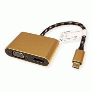 Roline gold adaptateur type c - hdmi/vga, m/f_1