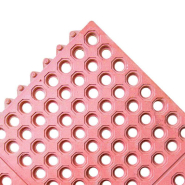 Tapis anti-fatigue Interlocking 91,4x91,4x1,4cm caoutchouc rouge_1