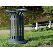 Corbeille publique avec support sac - BORNEO - Acier poudré anti-UV - 35L ou 60L_1