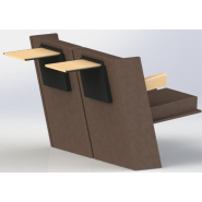 Fauteuil de conférence confortable et esthétique - Sidius avec tablette écritoire, dossier en tissu déhoussable_1