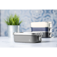 Boîte à lunch en acier inoxydable recyclé - 750 ml - corps coloré et couvercle contrasté_1