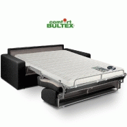 Canapé convertible express CRÉPUSCULE - Matelas 120 cm Comfort BULTEX® - Tweed gris graphite - Fabrication italienne_1