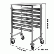 Chariot inox à 6 plateaux GN 1/1_1